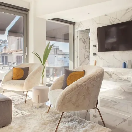 Luxury Acropolis View Apartment-Living Stone Black Pearl-3